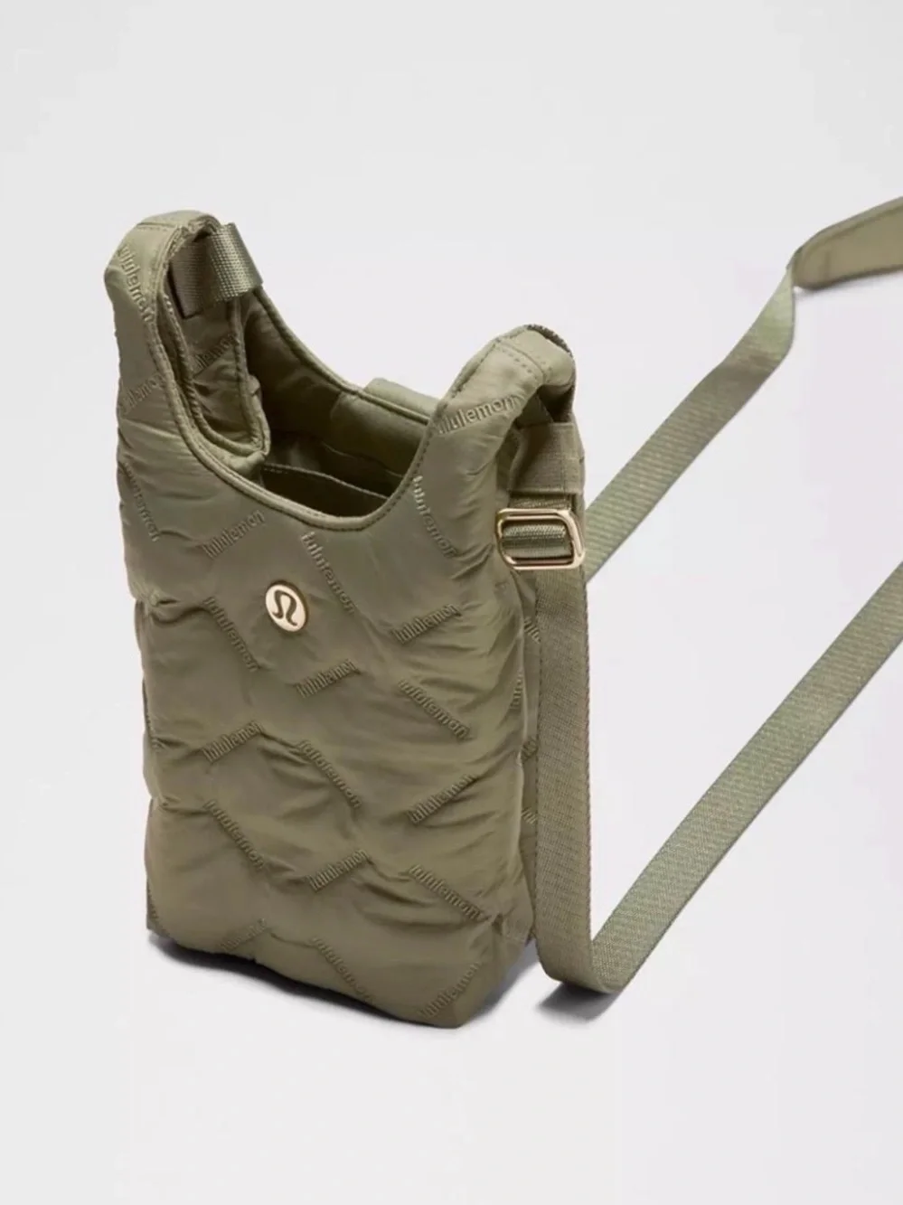 Lululemon Quilty Pleasures Phone Crossbody Bag 1L Bay Leaf Quilted Nylon NWOT